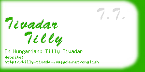 tivadar tilly business card